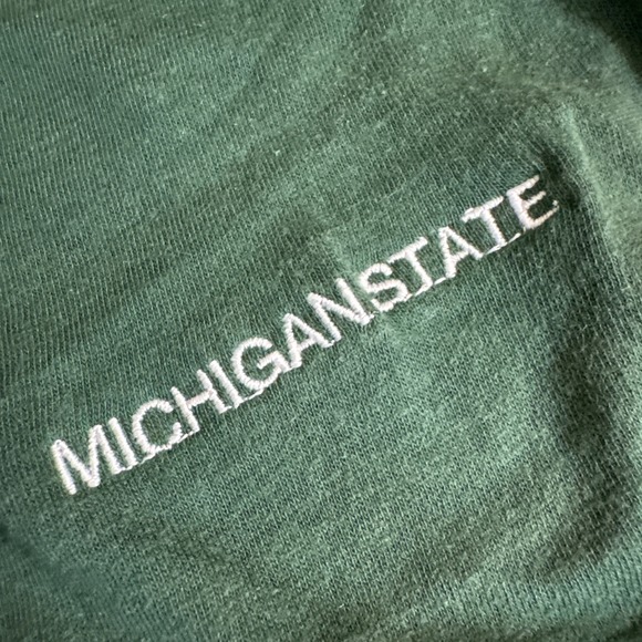 Vintage Champion Green single stitch shirt 70s M Fits S Michigan State Spartans - Picture 4 of 8